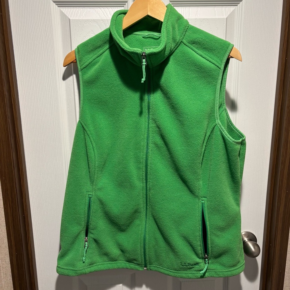 L.L. Bean Bright Green Fleece Vest